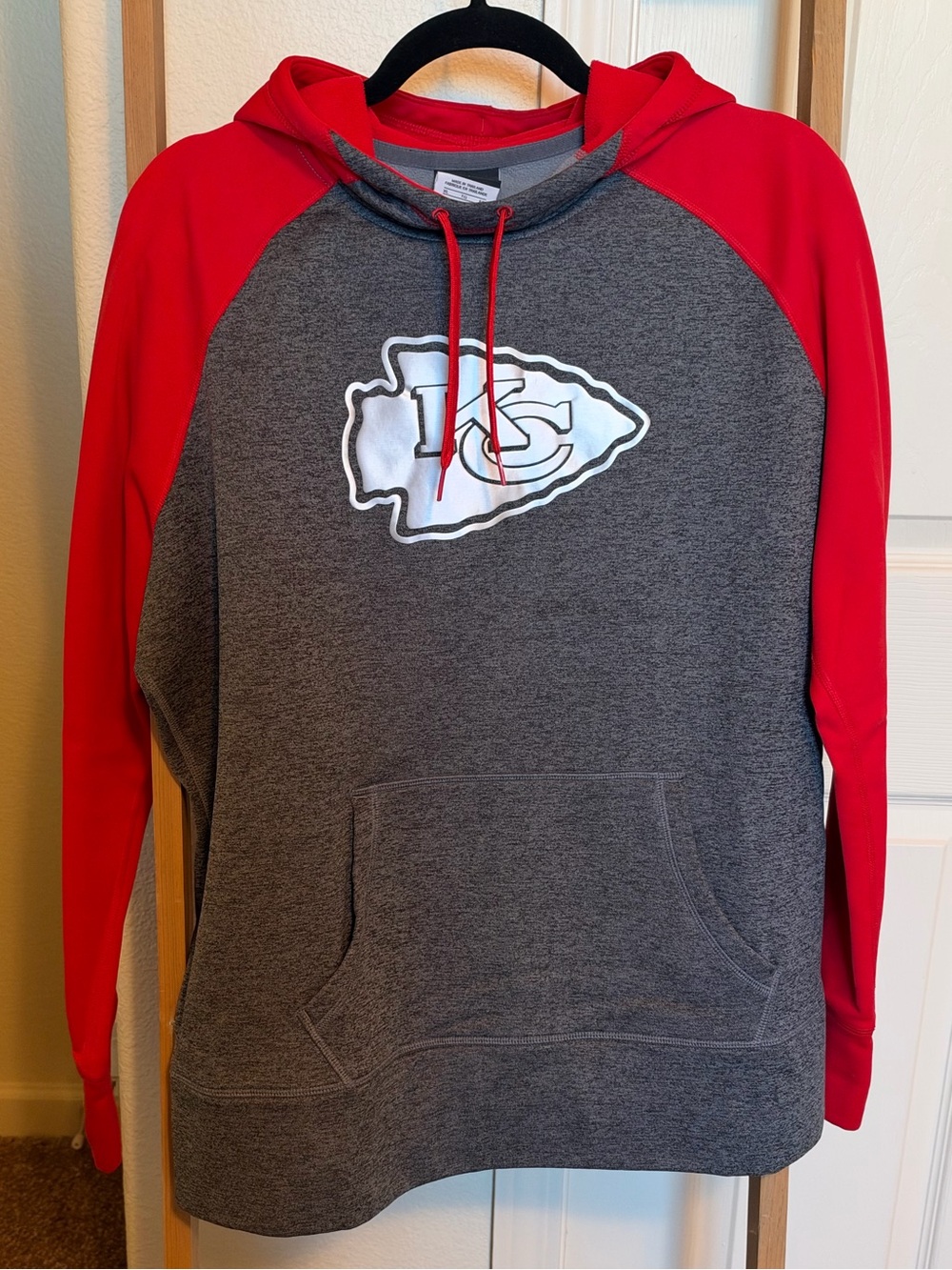 Nike Gray Body Red Sleeve Kansas City Chiefs Pullover Hoodie